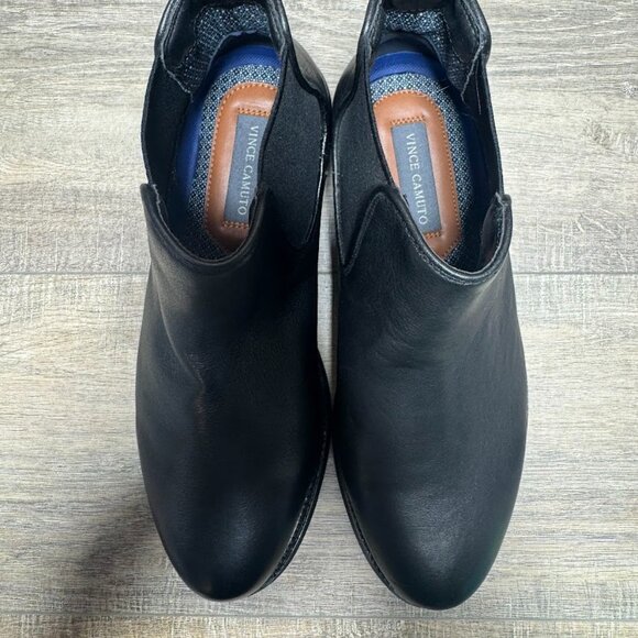 Vince Camuto Laken Black Leather Chelsea Boots Men's Size 8 - Picture 2 of 6